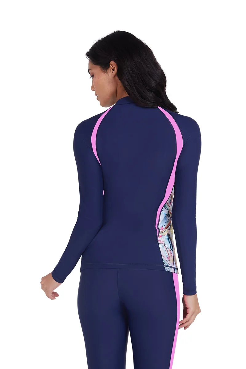 COEGA SUNWEAR  COEGA  Ladies Ladies Rashguard Long Sleeve - Blue Pink Marble for Women | Best Price UAE